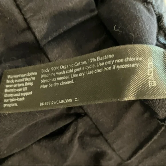 Eileen Fisher Organic Cotton Jersey Cuffed Pants in Navy Blue Medium - Picture 10 of 12